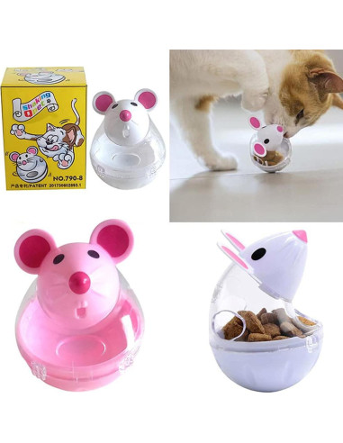 Bola de Comida Lenta para Gatos DOYIFUN - 2 Piezas Rosa