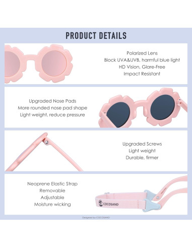 Gafas de sol COCOSAND para bebés 3-24 meses, polarizadas