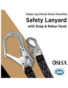 Cuerda de Seguridad AFP 1.83m con Absorción de Choque y Ganchos 2