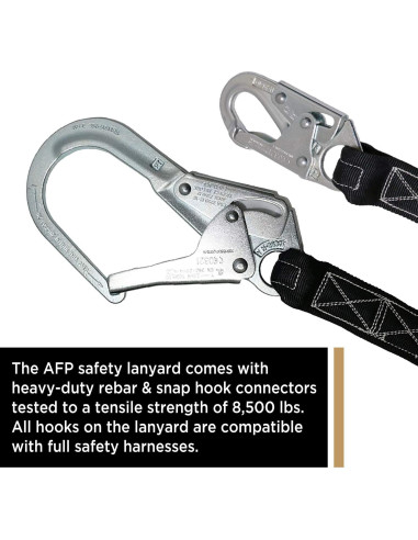 Cuerda de Seguridad AFP 1.83m con Absorción de Choque y Ganchos