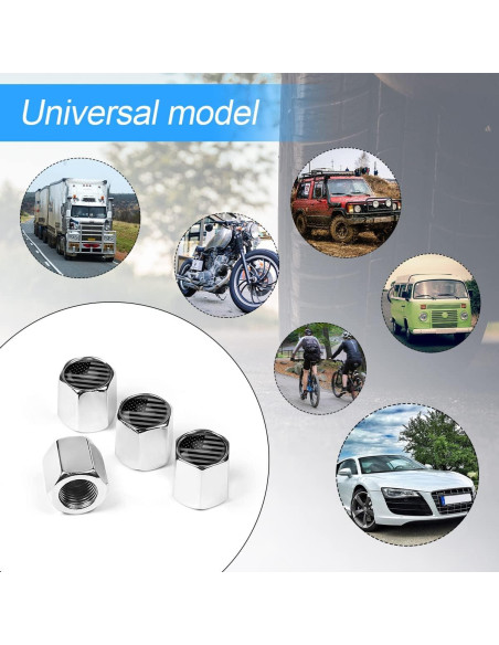 Tapas de Válvula de Neumático AUKEPO con Bandera Americana, 4 Pzas