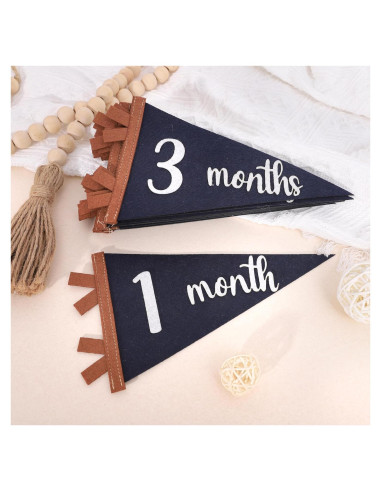 Bandera de Hitos Mensuales para Bebés Agkvw 1 a 12 Meses