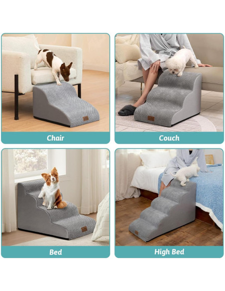 Escalera para Perros Cozy Kiss 5 Escalones Gris 83.8x39.9x57.4 cm