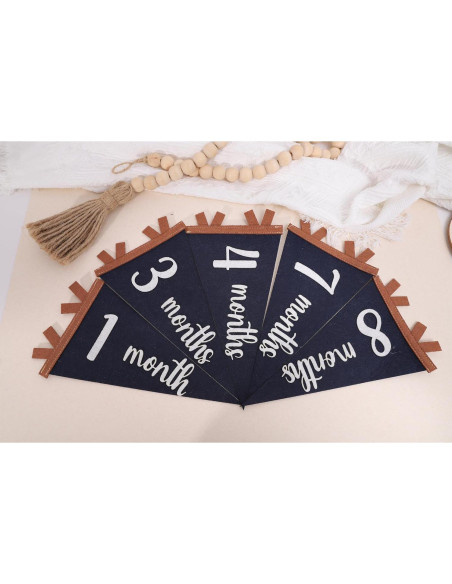 Bandera de Hitos Mensuales para Bebés Agkvw 1 a 12 Meses