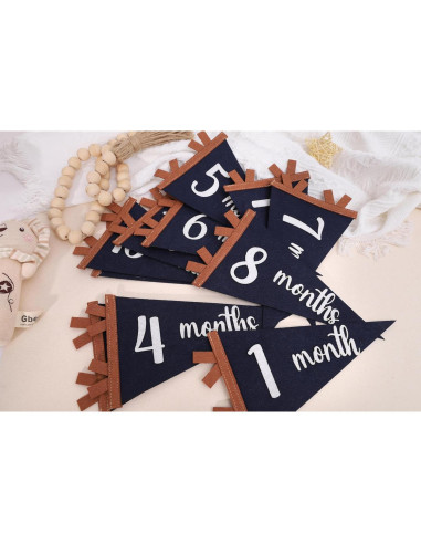 Bandera de Hitos Mensuales para Bebés Agkvw 1 a 12 Meses