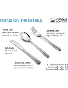Set de Cubiertos de Acero Inoxidable E-far para Niños 12 Piezas 2