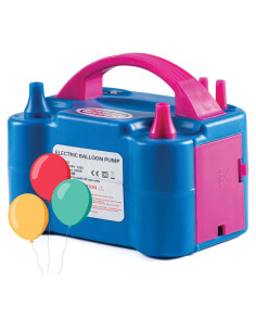 Bomba Eléctrica de Globos Prextex 600W Azul - Inflador Portátil Doble Boquilla