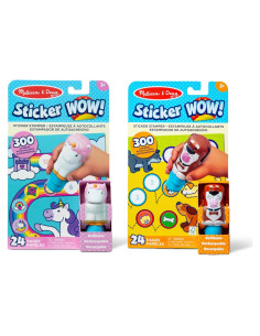 Melissa & Doug Sticker Wow! Paquete Perro y Unicornio 2 Cuadernos 600 Pegatinas