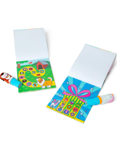 Melissa & Doug Sticker Wow! Paquete Perro y Unicornio 2 Cuadernos 600 Pegatinas