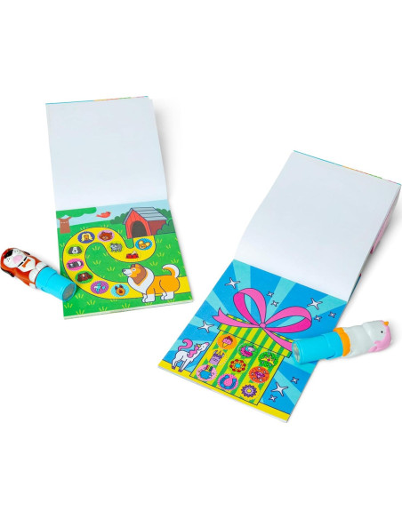 Melissa & Doug Sticker Wow! Paquete Perro y Unicornio 2 Cuadernos 600 Pegatinas