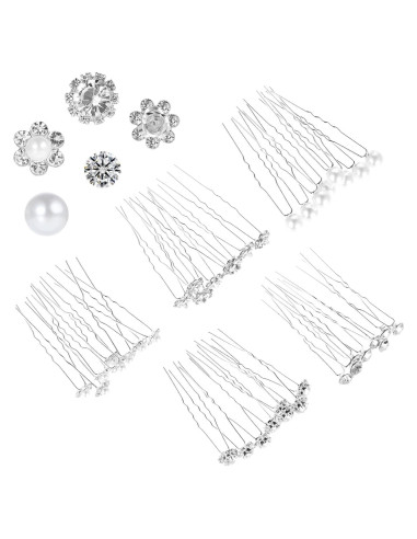 Paquete de 40 Horquillas de Perlas Yolev - Accesorios de Novia 6 cm