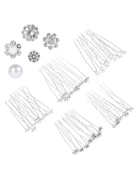 Paquete de 40 Horquillas de Perlas Yolev - Accesorios de Novia 6 cm