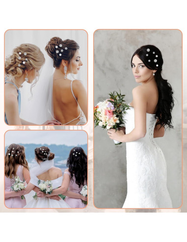 Paquete de 40 Horquillas de Perlas Yolev - Accesorios de Novia 6 cm