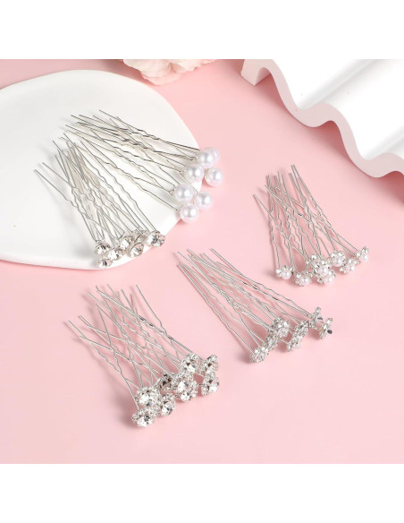 Paquete de 40 Horquillas de Perlas Yolev - Accesorios de Novia 6 cm