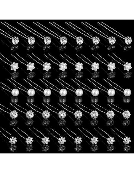 Paquete de 40 Horquillas de Perlas Yolev - Accesorios de Novia 6 cm