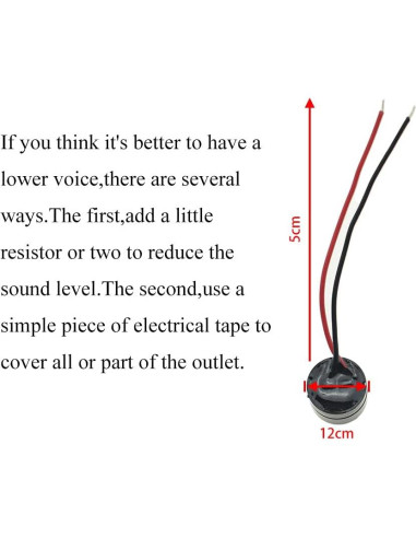 Buzzer Electrónico Hahiyo YMD-12095 5V DC 12x9.5mm 12 Piezas