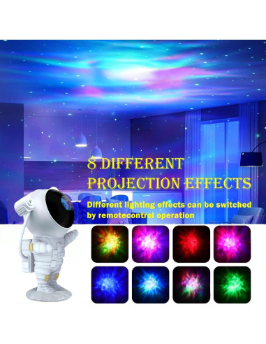 Proyector de Estrellas Astronauta Meixinsi MXS-006A 3D Luz Nocturna