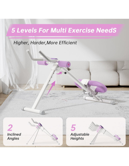 Máquina de Abdominales Seanlee Core Ajustable con Monitor LCD