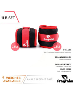 Pesas de Tobillo Fragraim 0.5 kg - 1 Par Ajustables para Ejercicio 2