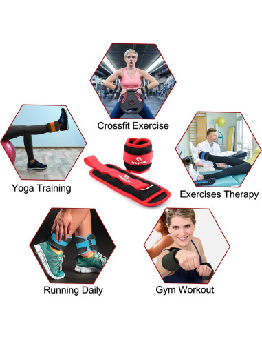 Pesas de Tobillo Fragraim 0.5 kg - 1 Par Ajustables para Ejercicio