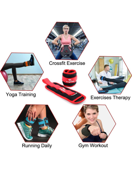 Pesas de Tobillo Fragraim 0.5 kg - 1 Par Ajustables para Ejercicio