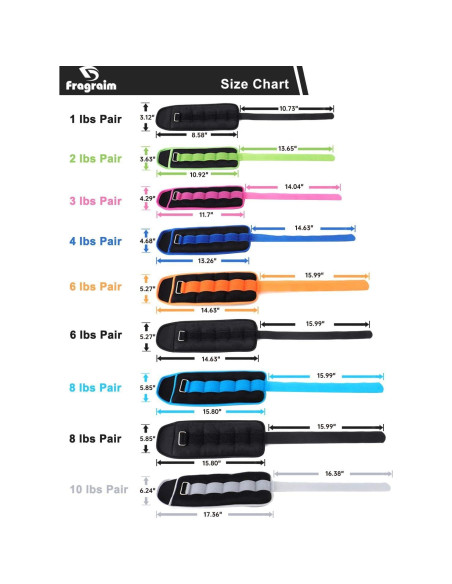 Pesas de Tobillo Fragraim 0.5 kg - 1 Par Ajustables para Ejercicio