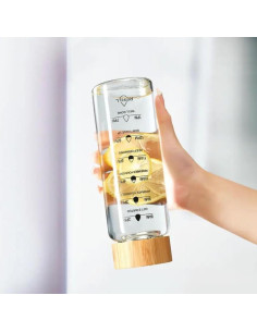 Botella de Agua de Vidrio 1L con Tapa de Bambú - Ecológica 2