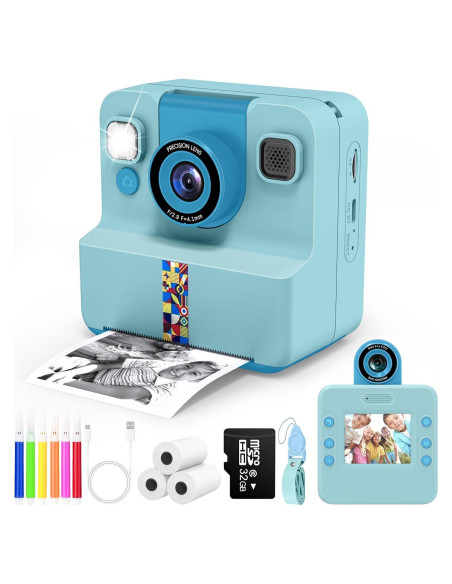 Cámara Instantánea Digital para Niños Nreonrick Azul 32GB