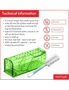 Trampa Humana para Ratones PATTLER Verde - Paquete de 2 2