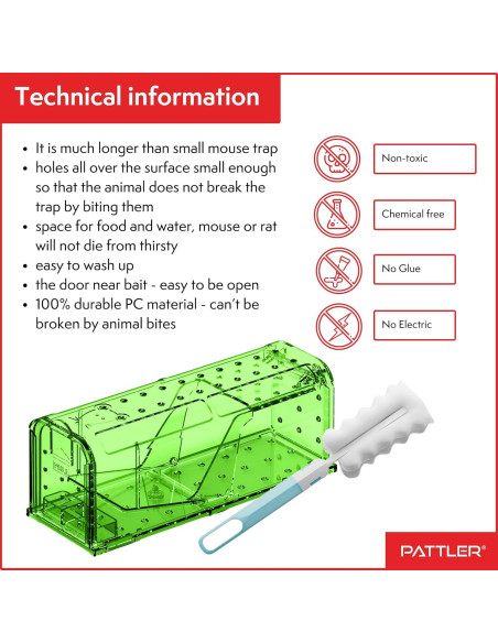 Trampa Humana para Ratones PATTLER Verde - Paquete de 2