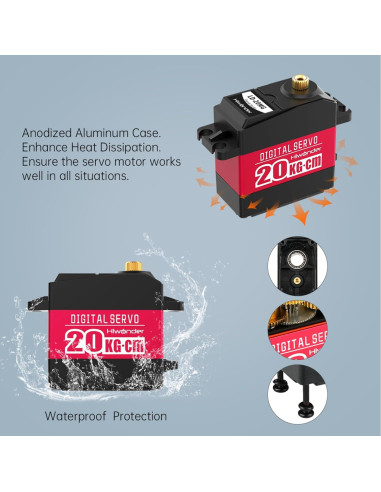 Servo Motor Digital 20KG LewanSoul LD-20MG 180 a Prueba de Agua