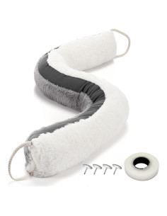 Tapón para Corrientes de Aire Fiwochic 96x12 cm Blanco/Gris