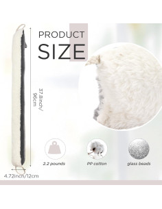 Tapón para Corrientes de Aire Fiwochic 96x12 cm Blanco/Gris 2