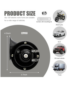 Bocinas de Aire FSTURIOS 300DB 2PCS Impermeables 12V 2