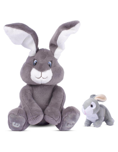 Conejo de Peluche Interactivo Dimple Milo - Peek-a-Boo Gris
