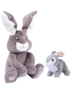 Conejo de Peluche Interactivo Dimple Milo - Peek-a-Boo Gris 2