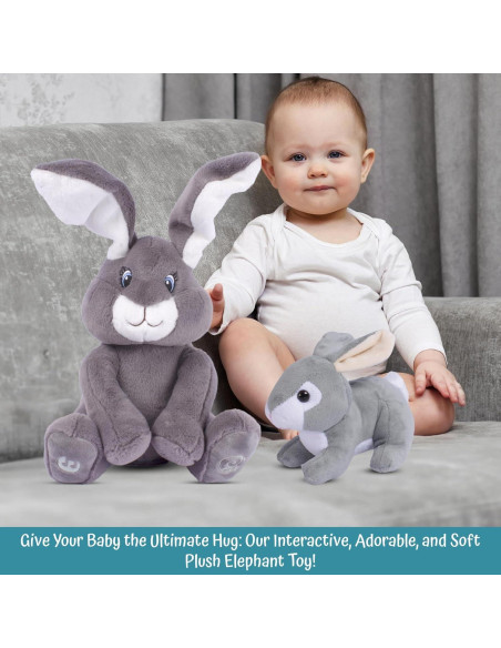 Conejo de Peluche Interactivo Dimple Milo - Peek-a-Boo Gris