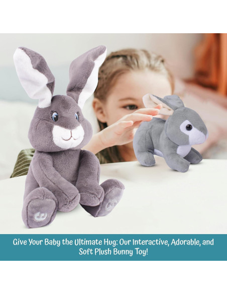 Conejo de Peluche Interactivo Dimple Milo - Peek-a-Boo Gris