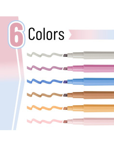 Marcadores Estéticos Mr. Pen 6 Piezas Punta Cincel Retro 2