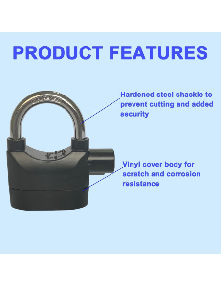 Candado de Alarma Lianshi 110dBA Antirrobo 2 Piezas