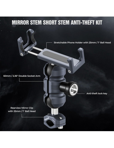 Soporte para Teléfono de Motocicleta KAPARNER Antirrobo 360