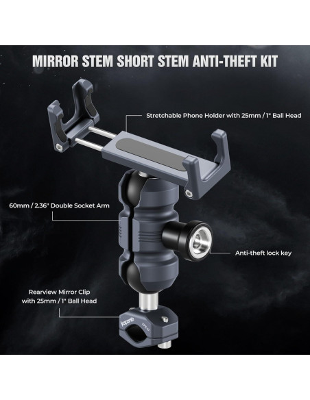 Soporte para Teléfono de Motocicleta KAPARNER Antirrobo 360