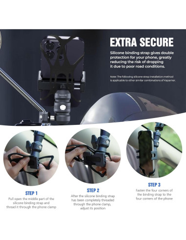 Soporte para Teléfono de Motocicleta KAPARNER Antirrobo 360