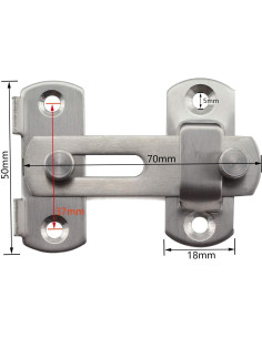 Pestillo de Puerta Tegg 2 Piezas Acero Inoxidable 70x50mm 2