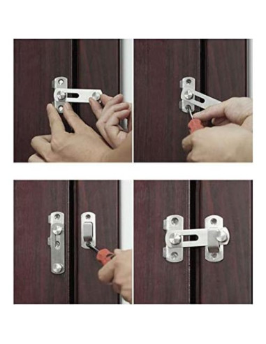 Pestillo de Puerta Tegg 2 Piezas Acero Inoxidable 70x50mm