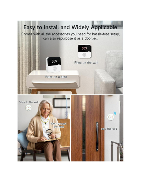 Paquete de 3 Botones de Llamada Inalámbricos LORA CF100-3P