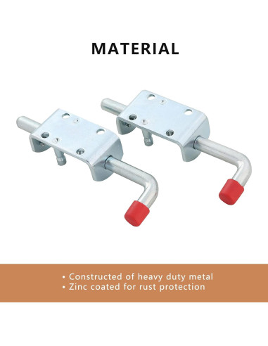 Cerrojo de Barril de Metal NATGAI 16.5 cm Resorte Pesado 2 Unidades