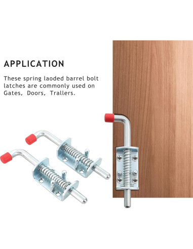Cerrojo de Barril de Metal NATGAI 16.5 cm Resorte Pesado 2 Unidades