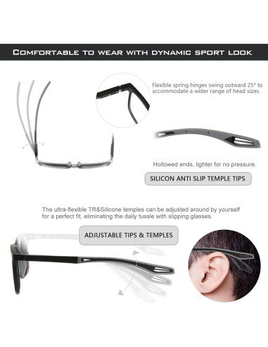 Gafas Bifocales Missfive 2.5x para Hombres y Mujeres - Estilo Deportivo