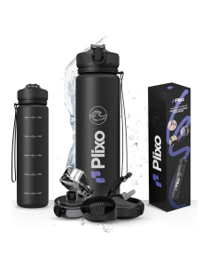 Botella de Agua Plixo 32 Oz con 2 Tapas a Prueba de Fugas